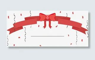 红色丝带蝴蝶结免抠