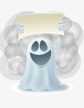 矢量白色举牌大笑万圣节小鬼免抠