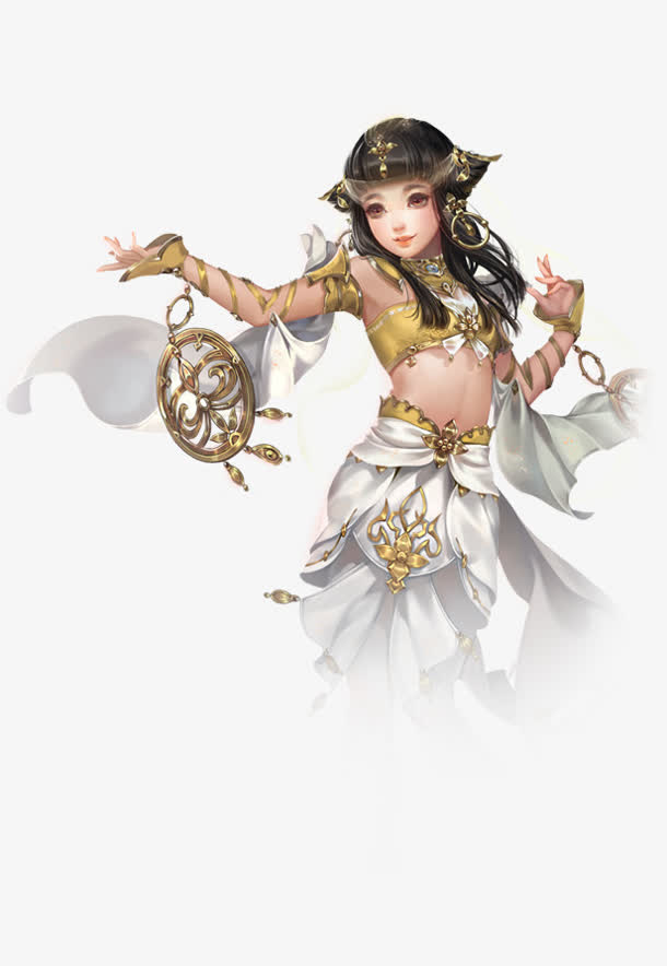 剑侠情缘金色披衣美女免抠