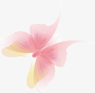 手绘春天粉黄色蝴蝶免抠装饰动物元素