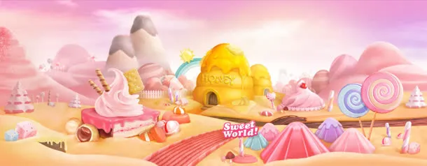 手绘粉色可爱游乐园免抠