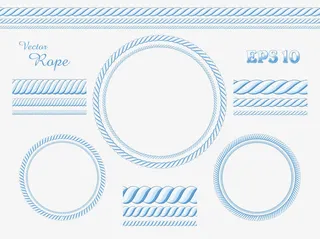 圆环蓝色绳子免抠