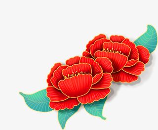 矢量国画中国风国花牡丹免抠