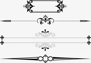 线条法式花纹免抠