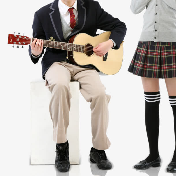 学生弹吉他免抠