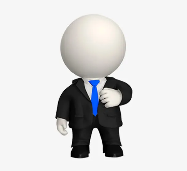 手放胸前的3D小人免抠