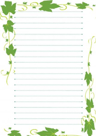 绿叶横条纹信纸免抠