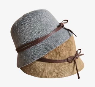 女秋季韩版英伦蝴蝶结渔夫帽免抠