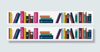 墙面书架装饰图案免抠