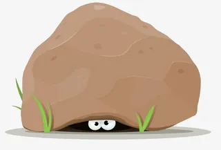 手绘海底礁石免抠