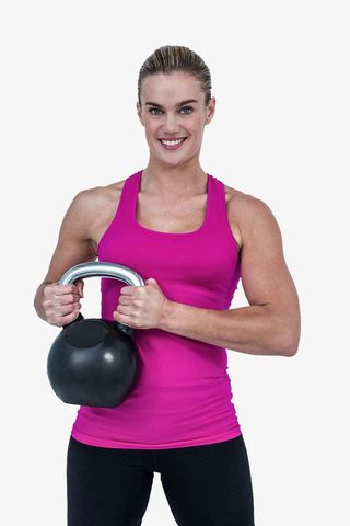 微笑的女教练健身中免抠