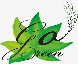 绿色树叶标题框免抠