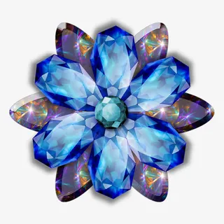 钻石水晶花胸针设计免抠