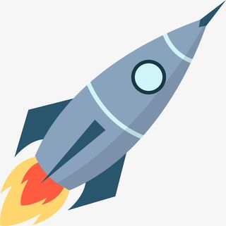 世界航天日快速飞行的火箭免抠