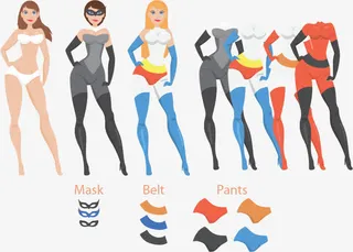 游泳的人男男女女矢量4人物免抠