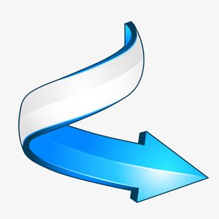 蓝色弯曲箭头免抠