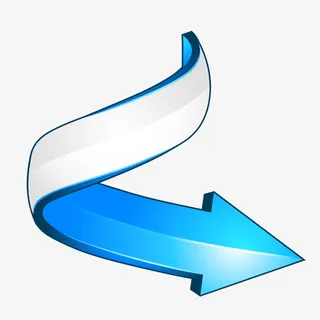 蓝色弯曲箭头免抠
