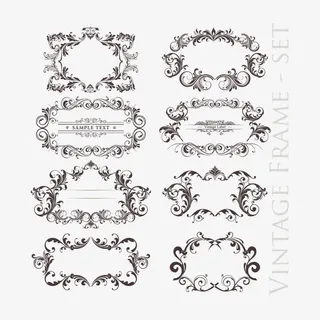 矢量古典复古花纹边框素材免抠