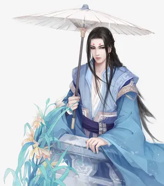 古风立绘撑油纸伞男子帅哥免抠