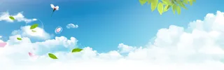 蓝天白云清爽淘宝背景
