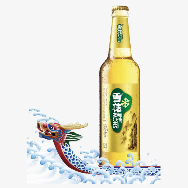 龙舟上的雪花啤酒免抠
