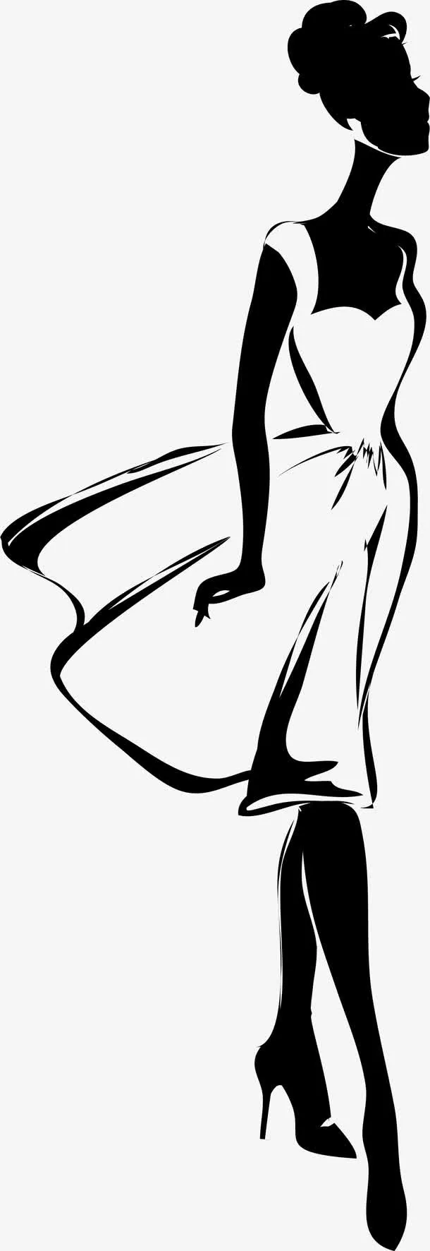 优雅女性图案免抠