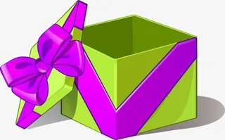 绿色卡通礼盒免抠