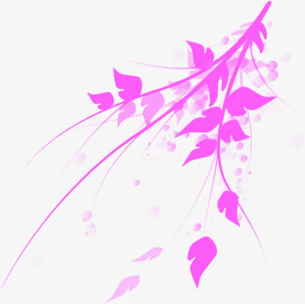 紫色温馨节日树枝免抠