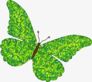 春天绿色纹理蝴蝶免抠装饰动物元素
