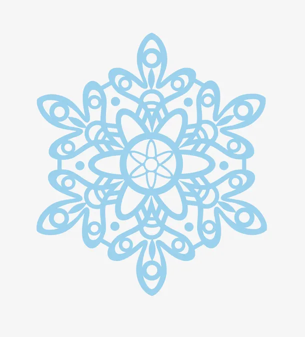 蓝色雪花图案免抠