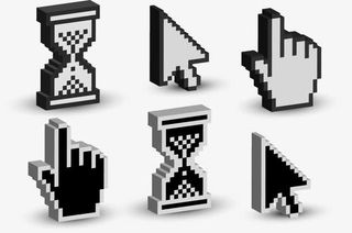 老式鼠标和缓冲箭头免抠