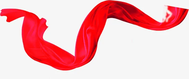 红色漂浮丝带设计新婚免抠
