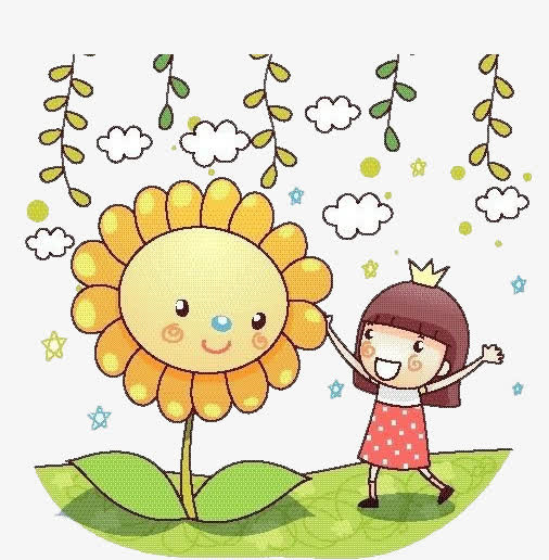 向日葵与女孩免抠