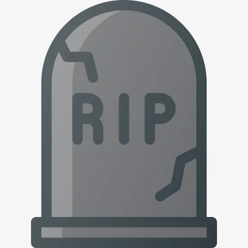 万圣节有裂痕的卡通墓碑免抠