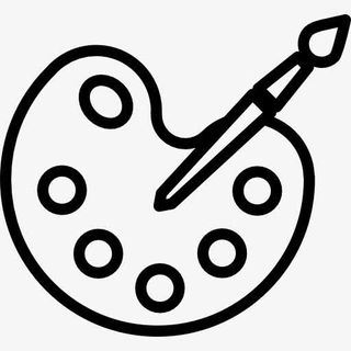 油漆调色板的线条勾勒图标免抠