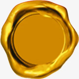金色圆形印泥中秋免抠