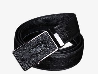 鳄鱼纹皮带男真皮自动扣免抠