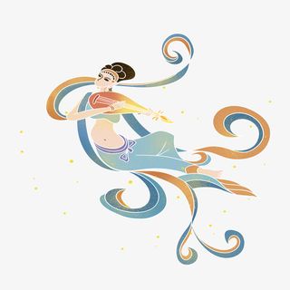 中国风飞天的人免抠