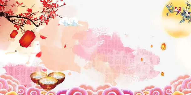 元宵中国风背景psd分层图