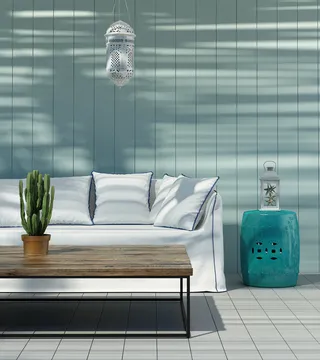 仙人掌白色沙发抱枕茶几场景背景素材高清