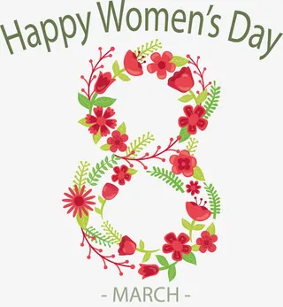 矢量手绘38妇女节免抠