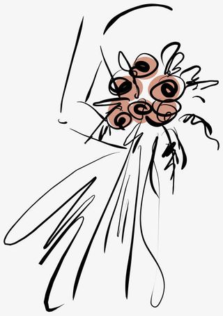 简笔画手捧花矢量免抠