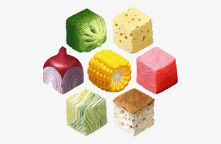 创意几何图形食材免抠