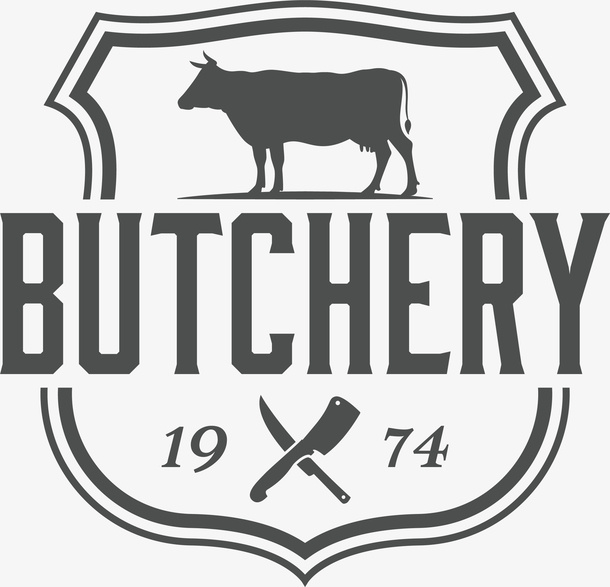 肉牛屠宰场图标设计元素合集免抠