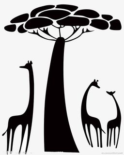 简笔画长颈鹿素材免抠