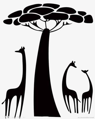 简笔画长颈鹿素材免抠