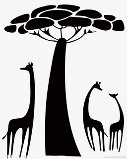 简笔画长颈鹿素材免抠 简笔画长颈鹿素材免抠