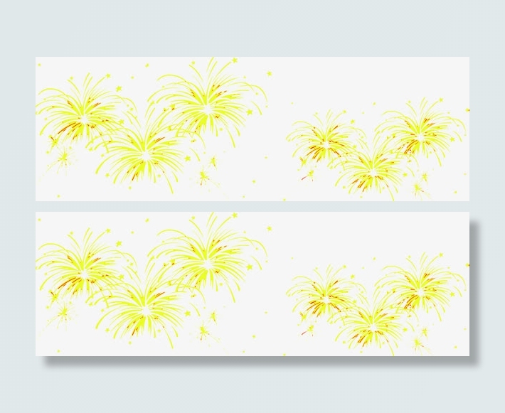 黄色开放美丽烟花免抠