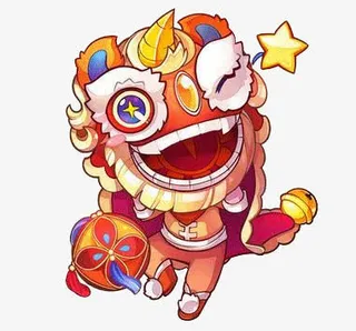 喜庆卡通舞狮免抠