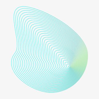 绿色渐变波浪线条免抠